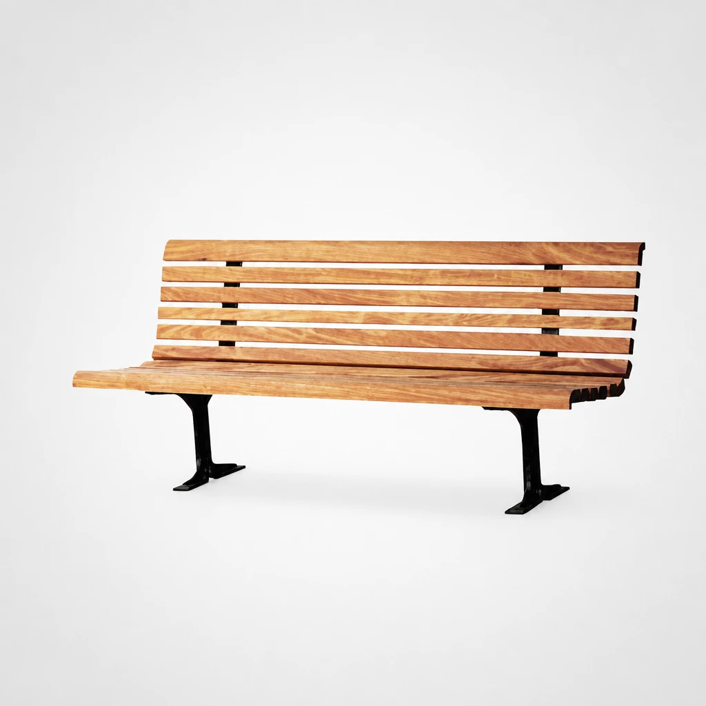 نیمکت پارکی چوبی با پایه فلزی